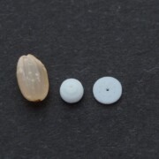 Here are some examples of Teflon® (PTFE) micro-processed parts compared to the size of Genmai's rice grain.